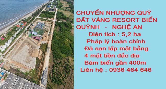 CHUYỂN NHƯỢNG QUỸ ĐẤT VÀNG RESORT BIỂN QUỲNH – NGHỆ AN CHUYỂN NHƯỢNG QUỸ ĐẤT VÀNG RESORT BIỂN QUỲNH – NGHỆ AN